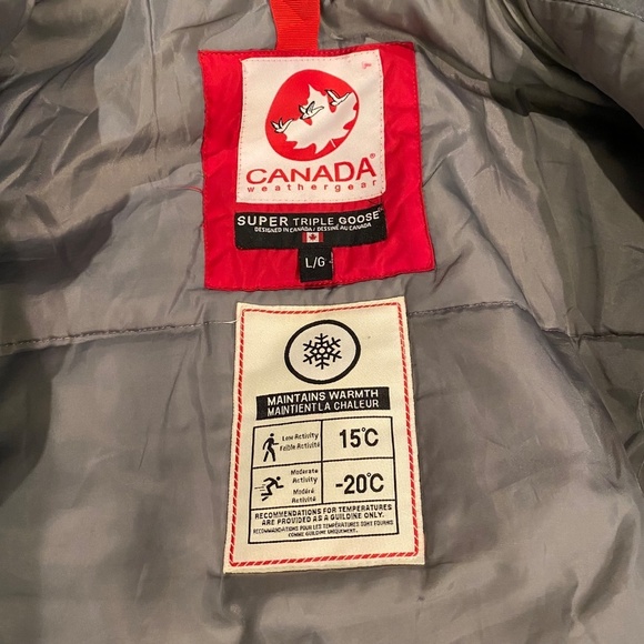 Fairweather CANADA WEATHER GEAR Bomber Jacket Warm Super Triple Goose Grey L - Picture 14 of 15